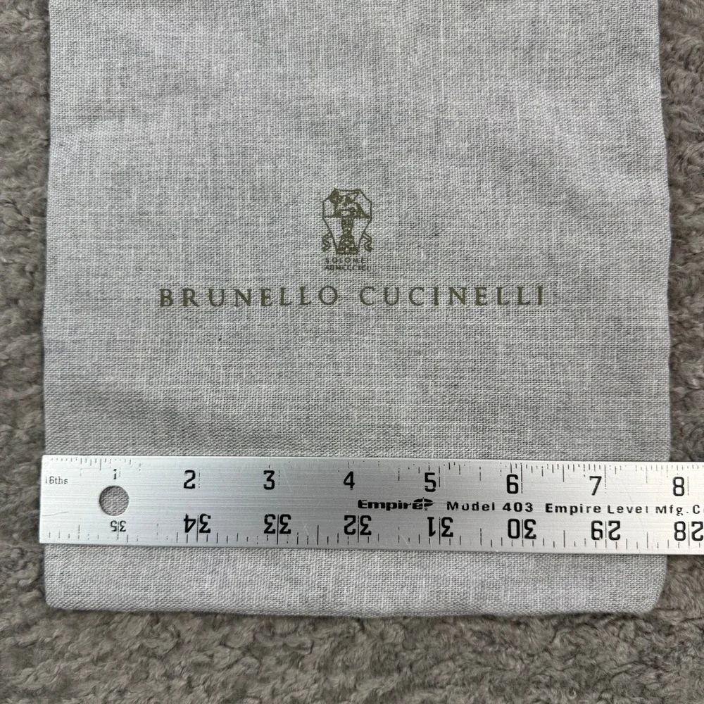 Brunello Cucinelli‎ Grey Linen Drawstring Dust Bag Logo Storage Pouch 8x15